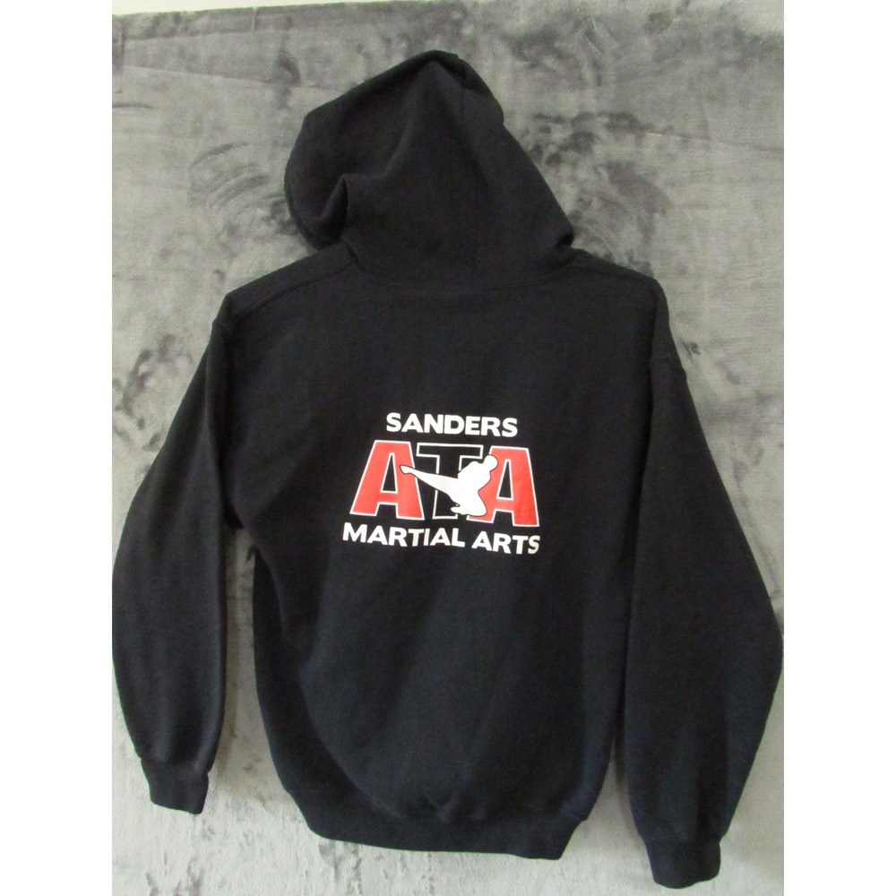 Gildan ATA Martial Arts Hoodie Zipper Jacket Black M Medium Great Condition